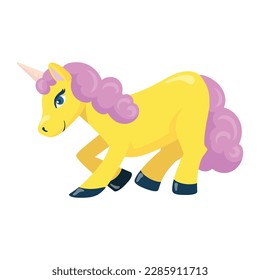 Unicorn Flat vector icon which can easily modify or edit 