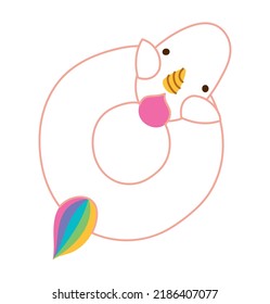 unicorn float design over white