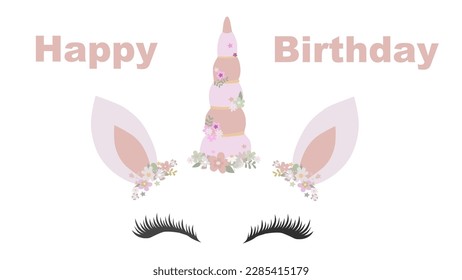 Unicorn with flower for celebration
