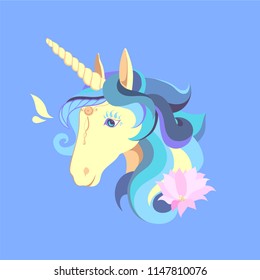 Unicorn with flowers vector very beautiful