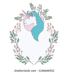 unicorn with flowers wreath decoratives