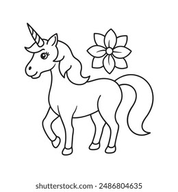 A unicorn with a flower-shaped horn