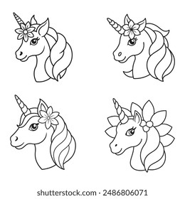 A unicorn with a flower-shaped horn