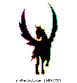 Unicorn flying icon vector design template