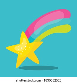 unicorn flying star design vector illustration