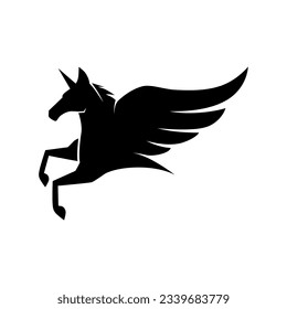  unicorn flying vector logo template