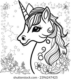 unicorn free  vector line art design