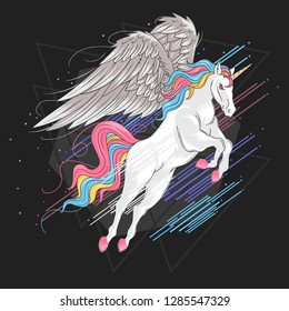 UNICORN FULL COLOR RAINBOW VECTOR 