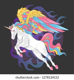 Unicorn full color vector