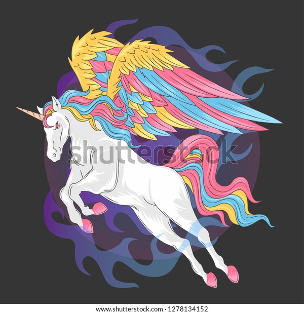 Unicorn Full Color Vector Stock Vector (Royalty Free) 1278134152 ...