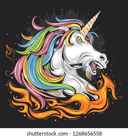 457 Unicorn with flames Images, Stock Photos & Vectors | Shutterstock