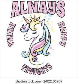 Unicorn  fun graffiti slogan with cute unicorn illustration. Vector graphic design for t-shirt #unicorn