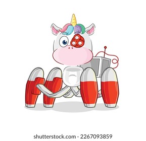 el futuro vector robot de unicornio. personaje de caricatura