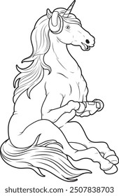 Unicornio Gamer Controller Animal Vector Ilustración de arte gráfico
