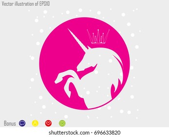 Unicorn, gear, icon, vector illustration of Eps10