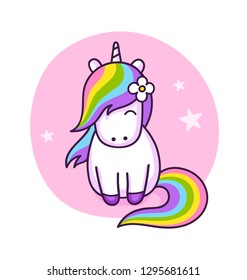 Unicorn girl. Cartoon character for kids print, fashion artworks, children books, greeting cards. postcard, notebook, shop, poster, t-shirt.