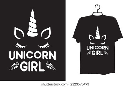 unicorn girl t-shirt design vector file