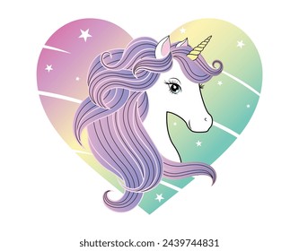 unicorn for girls with heart shape