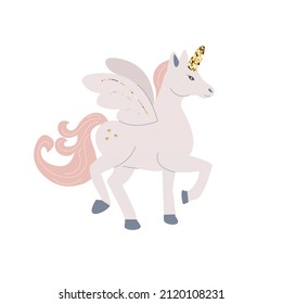 Unicornio con brillo y melena de rizo
