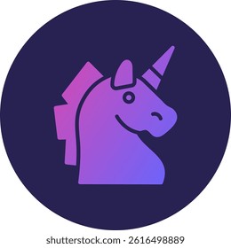 Unicorn Glyph Circle Gradient Icon