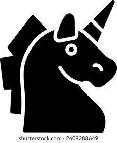 Unicorn Glyph Icon Vector Design