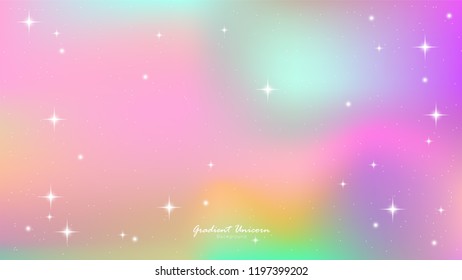 Unicorn Gradient background colorful. Sky unicorn, Galaxy Cute Color star. Vector gradient Illustrator EPS10.