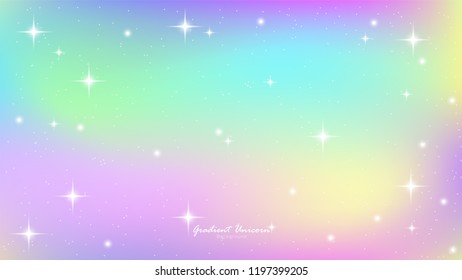 Unicorn Gradient background colorful. Sky unicorn, Galaxy Cute Color star. Vector gradient Illustrator EPS10.