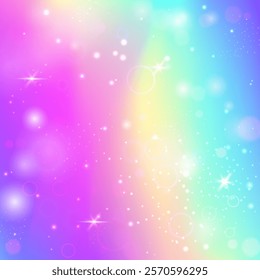 Unicorn Gradient. Blue Pastel Invitation. Pink Blurred Background. Holographic Abstract Mesh. Kawaii Pattern. Purple Fairy Hologram. Rainbow Glitter. Party Kawaii Pattern.