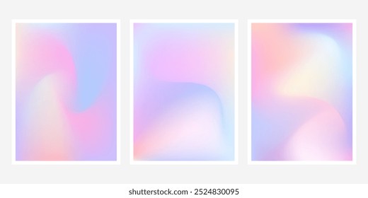 Fundo de posters de fluido de onda gradiente de unicórnio. Mínimo holográfico líquido turvo fundo para mídias sociais, brochura, folheto