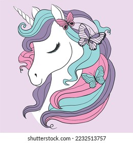 Diseño gráfico de unicornio. Colores y más