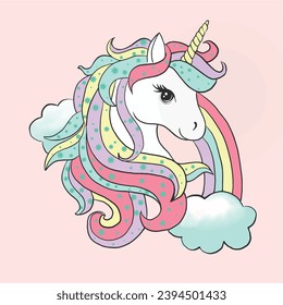 Unicorn graphic design. Colors and more. Girl child tshirt pattern design