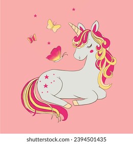 Unicorn graphic design. Colors and more. Girl child tshirt pattern design