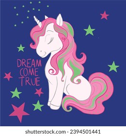 Unicorn graphic design. Colors and more. Girl child tshirt pattern design