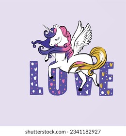 Unicorn graphic design. Fashion and more. Girl child tshirt pattern design