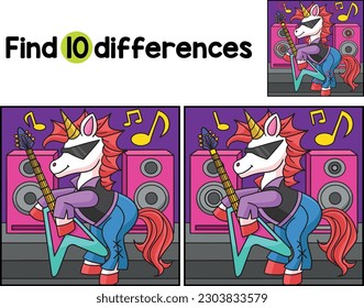 Unicorn Guitarist Find The Differences