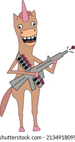 Unicorn with guns and lollipops