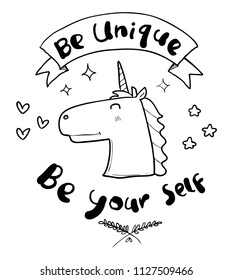 unicorn hand drawn