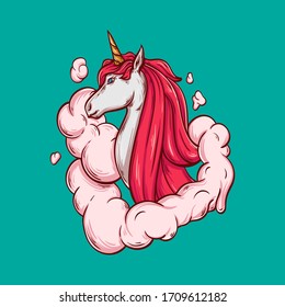 unicorn hand drawn vector illustration