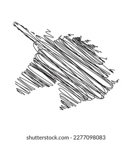 unicorn Hand-drawn scribble line art on white background vector illustration design