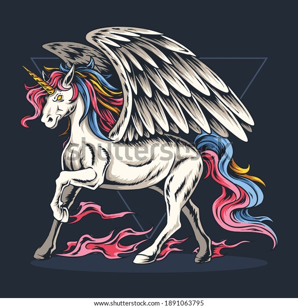 Unicorn Has Wings Vector Stock Vector (Royalty Free) 1891063795 ...