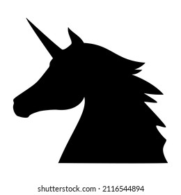 Silueta de cabeza de unicornio, en perfil