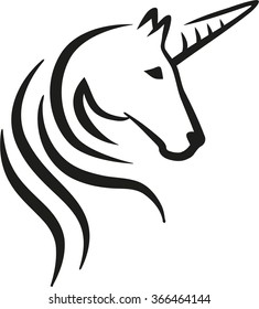 Unicorn head caligraphy