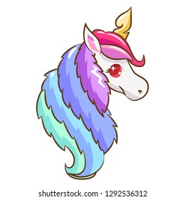 unicorn head cartoon