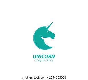 Unicorn head design logo sign