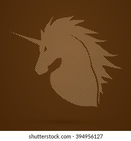 Unicorn Head designed using dots graphic vector.