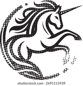 Cabeza de unicornio. Elegante Ilustración vectorial para su diseño
