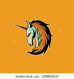 unicorn head esport logo, this image is suitable for esport team logos or for the adventure community in the wild and the skateboard or extreme sports community