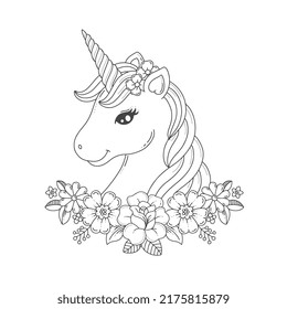 cute unicorn head coloring pages