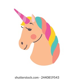 Unicorn head icon clipart avatar isolated vector illustration