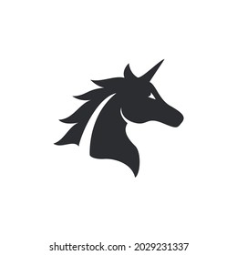Unicorn head icon design illustration template